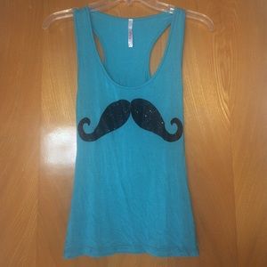 🌸SALE🌸 Sparkle Mustache Racerback Tank