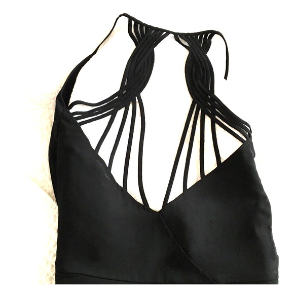 naked zebra black deep v back shirt.