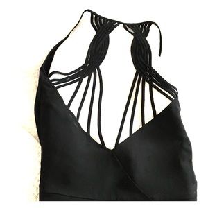 naked zebra black deep v back shirt.