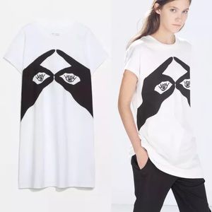 🌴on vacay🌴ZARA TRF Shadow Puppet Eyes T Shirt
