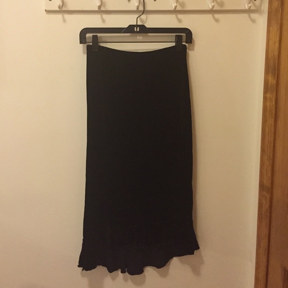 Black j crew velvet skirt