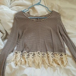 Striped Cropped Shirt
