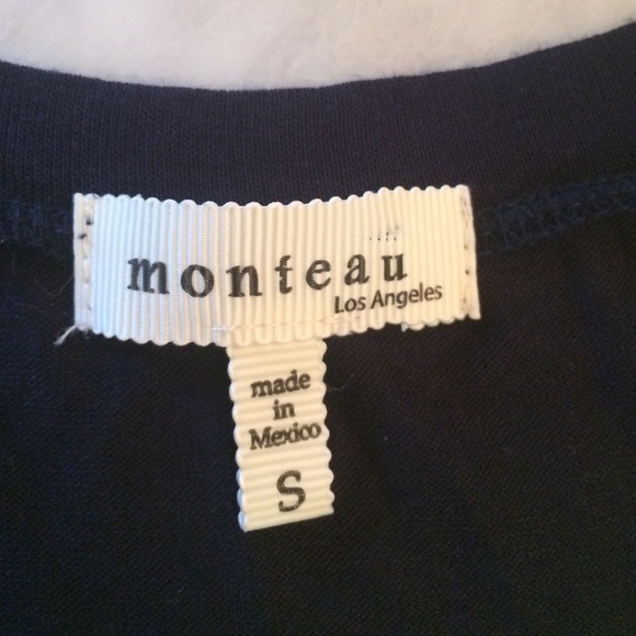 Blue and green monteau colorblock top. - Picture 2 of 3