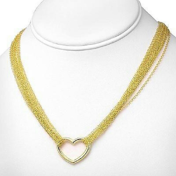 Jewelry - Yellow Gold Over Stainless Steel Heart Necklace