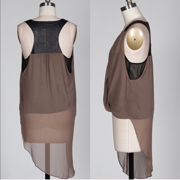 The JOANNA sleeveless top - MOCHA/IVORY - Picture 2 of 3