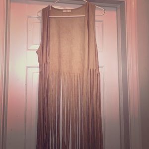 Tan Fringe Vest