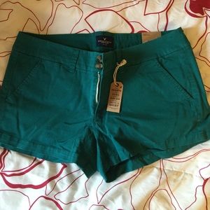 AE American eagle teal shortie shorts. Size 12