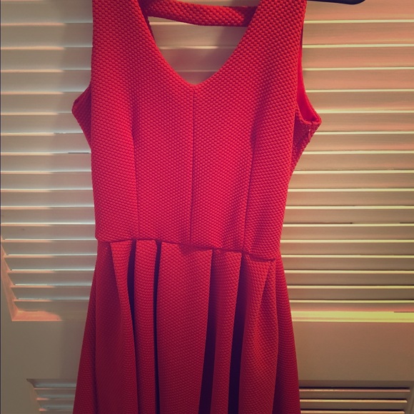 structured blood orange dress