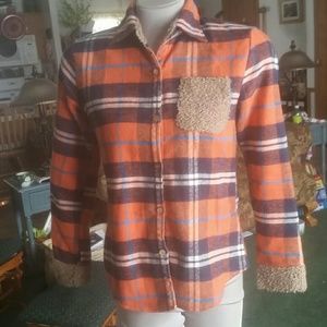 Fur lined flannel shirt