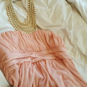 Pink Prom Dress with Neck Line