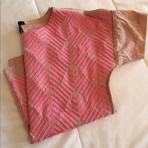 J. Crew embroidered herringbone t shirt