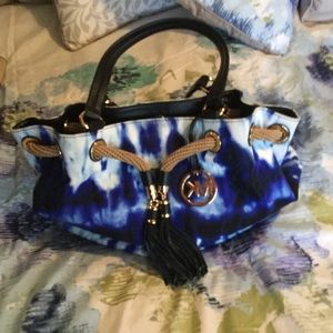 Michael Kors Marina lg gathered canvas tote.