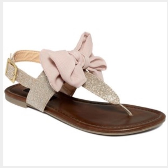 NWOT Material Girl Bow and Glitter Sandals