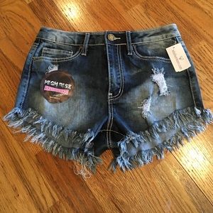 High rise jean shorts