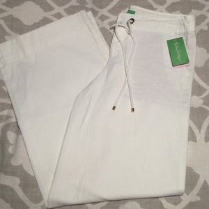 Lilly Pulitzer white linen pants