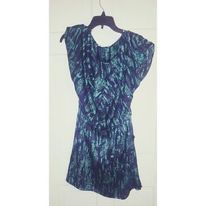 SLINKY EFFORTLESSLY GLAM BLUE & GREEN DRESS