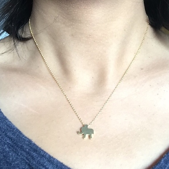 Gold Toned Mini Elephant Necklace - Picture 2 of 4