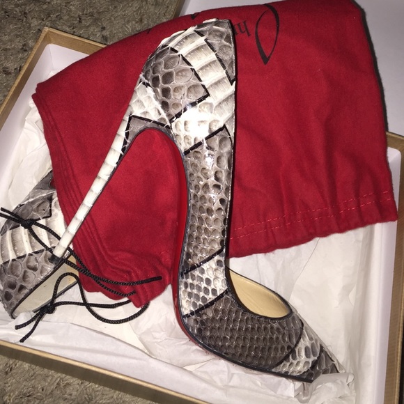 Christian Louboutin Shoes - Authentic CL So Kate Python Croisade 120mm