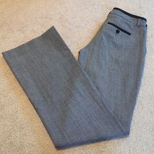 Gray / Black Trim Express Editor Dress Pants