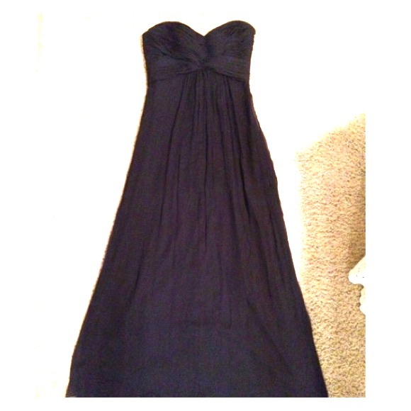 Navy Blue Chiffon Amsale Gown