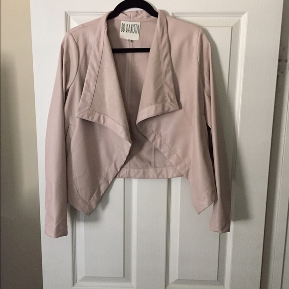 BB Dakota faux leather draped jacket medium