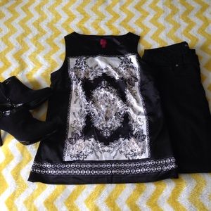 Black & White Floral 212 Collection Blouse