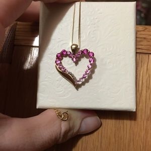 Pink Sapphire Heart Necklace