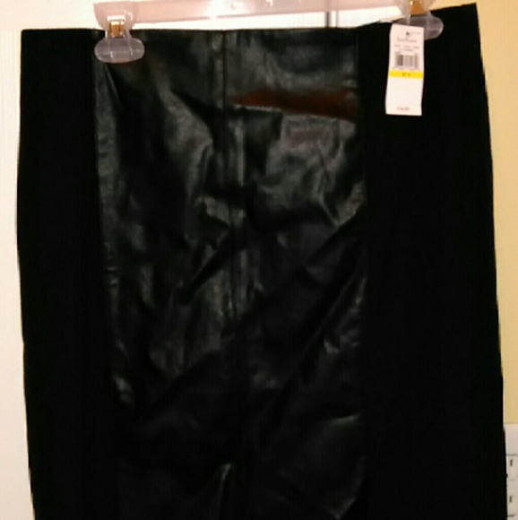 Faux leather panel skirt