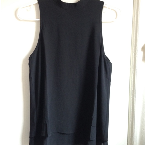 Women's black sleeveless chiffon top