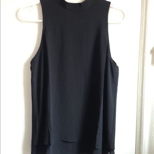 Women's black sleeveless chiffon top