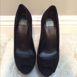 Truth or Dare by Madonna black suede heels