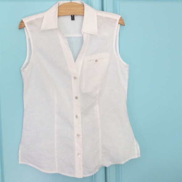 Short sleeve linen top