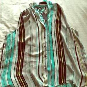 Sleeveless Button Up Work Blouse (with tags)