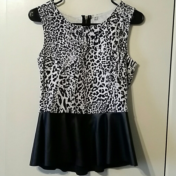 Animal print peplum top