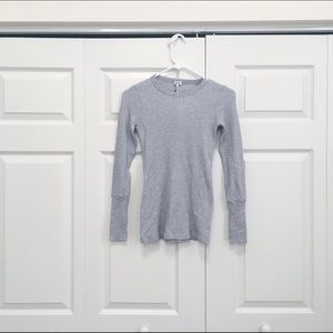 gray thermal long sleeve shirt