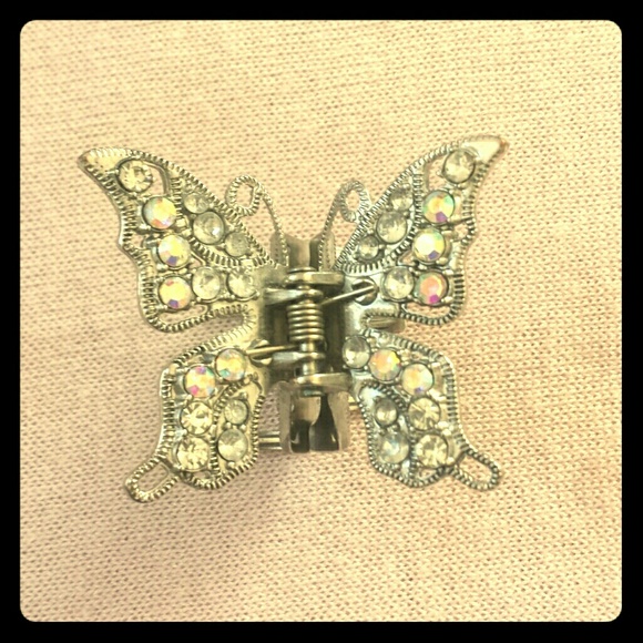 Silver Butterfly Hair Clip