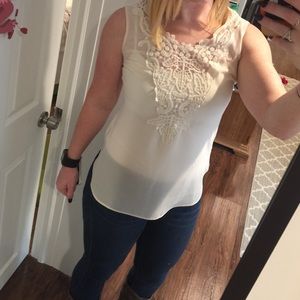 Sheer Cream Lace Top