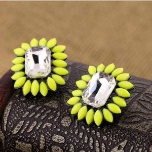 Yellow statement earrings