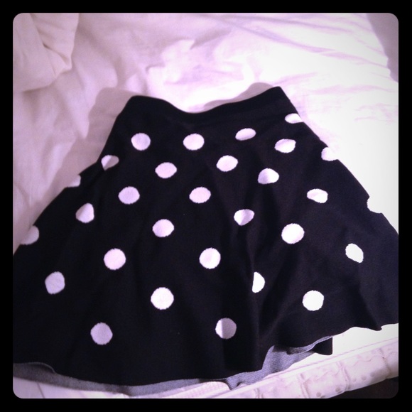 Black polka dot skirt