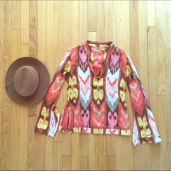 Tory Burch cotton ikat print tunic