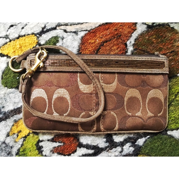 Bronze Coach wristlet