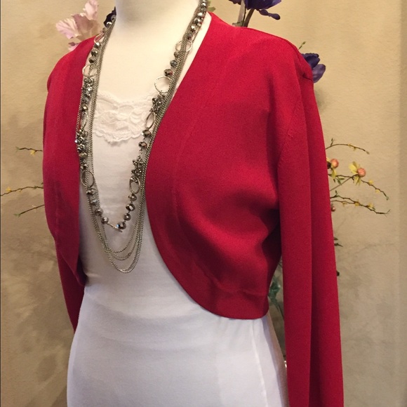 Red shrug 3/4 sleeve