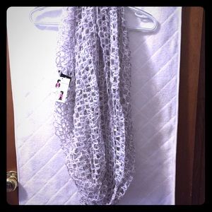 Silver, Pink & Grey Infinity Scarf