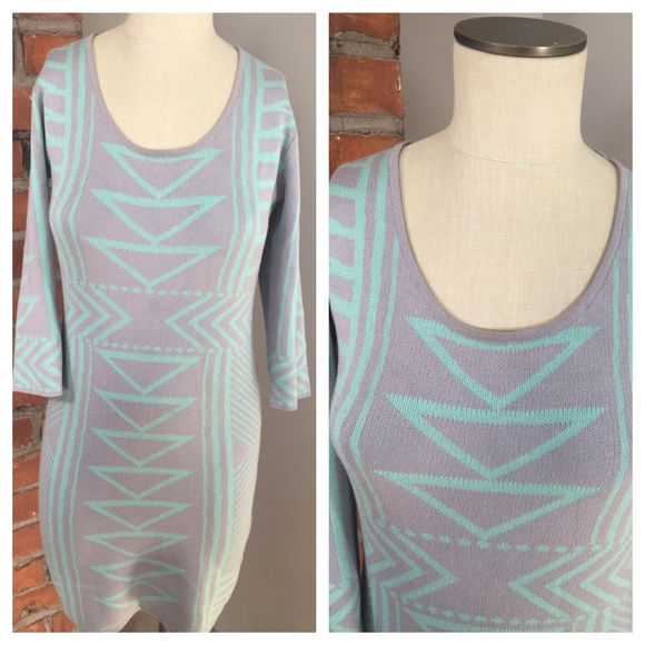 Brand New Blue/Grey Sweater Knit Dress Size Large