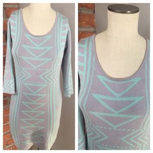 Brand New Blue/Grey Sweater Knit Dress Size Large