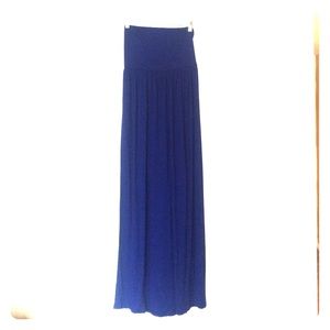 Forever 21 Strapless Royal Blue Maxi Dress: Size L