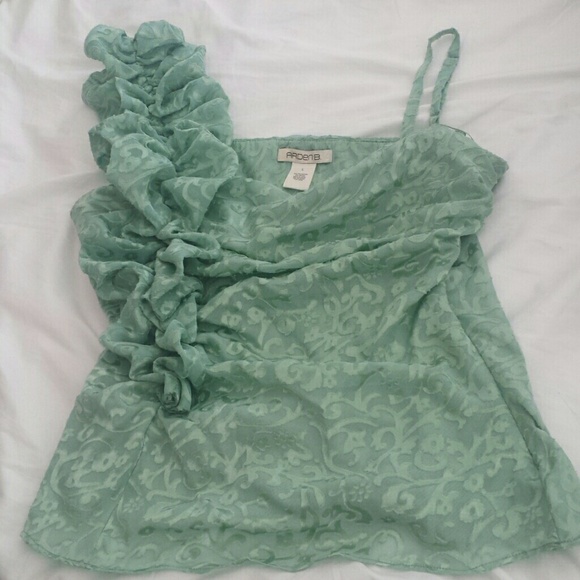 NWT Arden B mint embellished one shoulder tank
