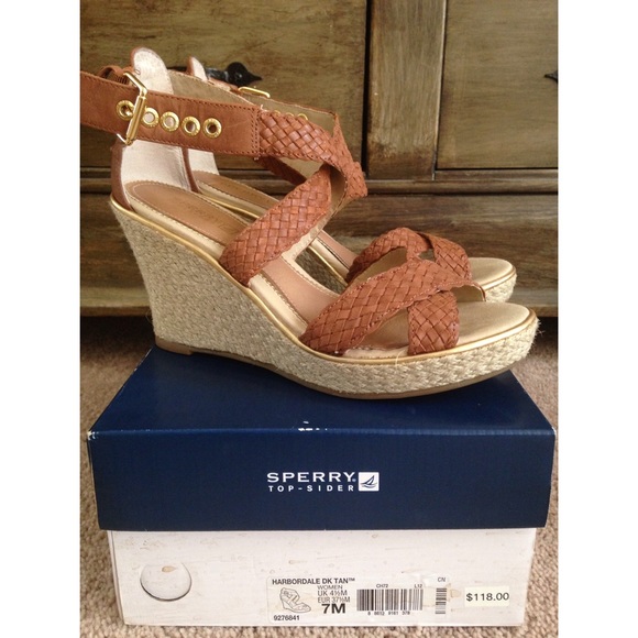 Sperry Shoes - Sperry Top-Sider Harbordale Brown Wedge Sandal 7