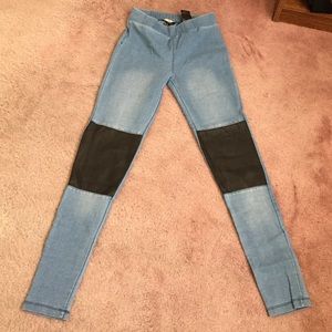 H&m jegging with leather patch knee