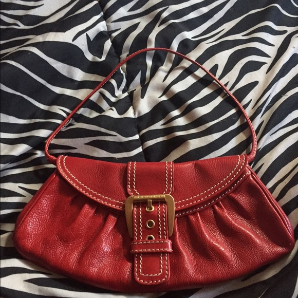 Celine red clutch bag